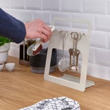 UPPFYLLD Soporte para utensilios de cocina, gris claro/beige, 28x10 cm