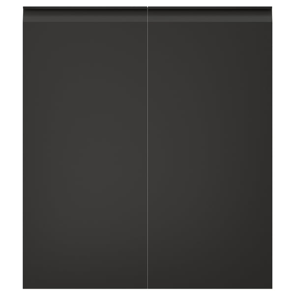 UPPLÖV Puerta de gabinete esquina, 2 pzas, diestro/mate carbón, 33x76 cm