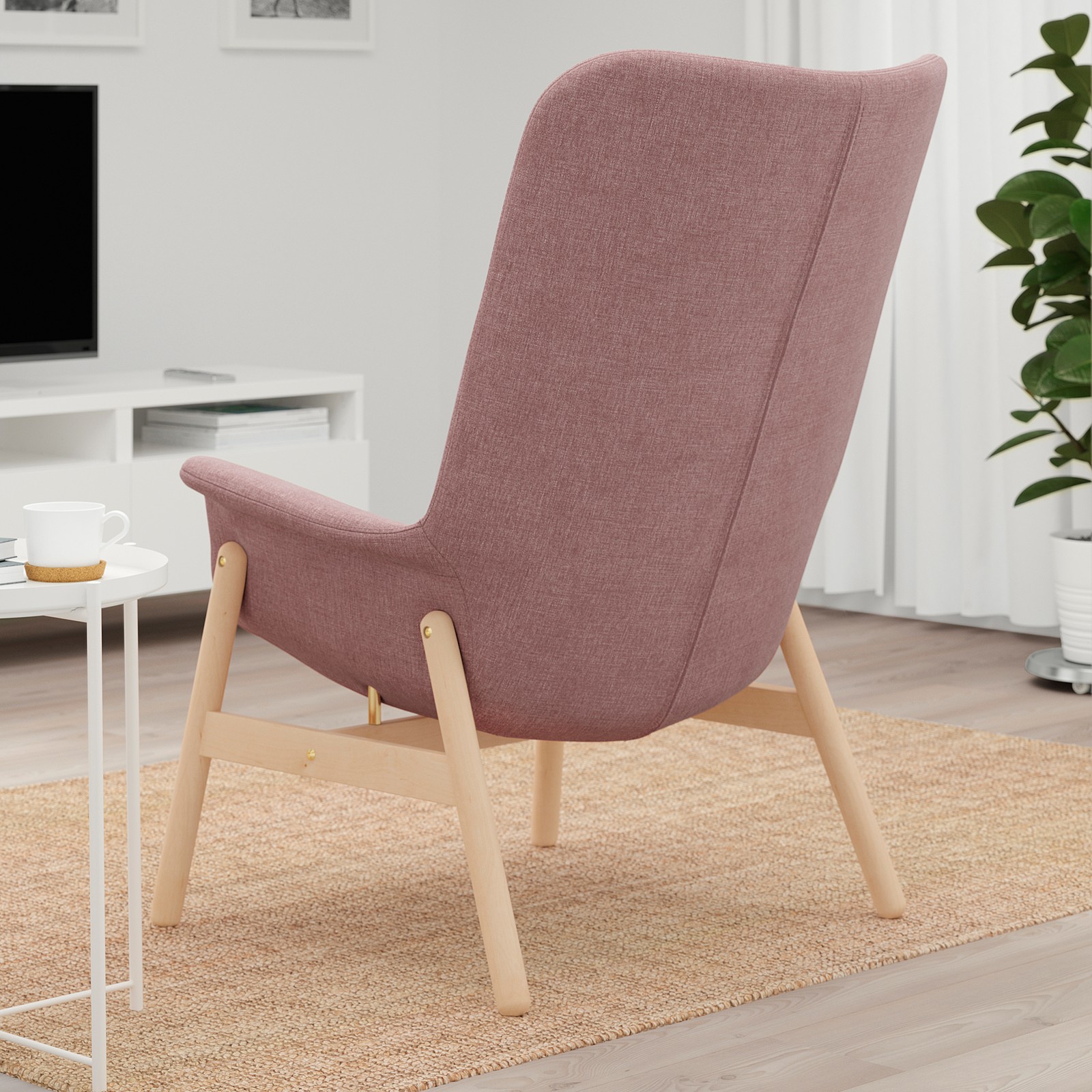VEDBO Sillón con respaldo alto, Gunnared café rosa claro IKEA