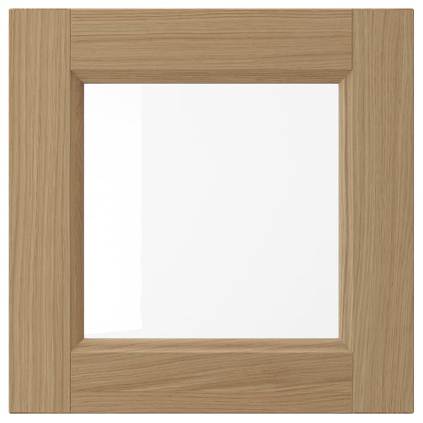 VEDHAMN Puerta de vidrio, roble, 38x38 cm