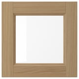 VEDHAMN Puerta de vidrio, roble, 38x38 cm
