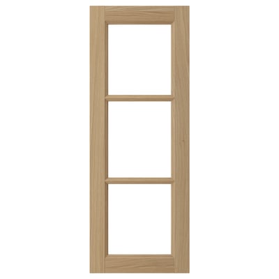 VEDHAMN Puerta de vidrio, roble, 38x102 cm