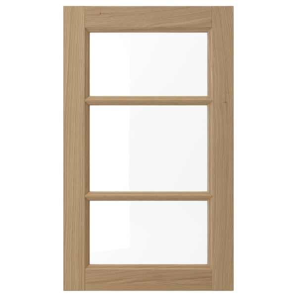 VEDHAMN Puerta de vidrio, roble, 46x76 cm