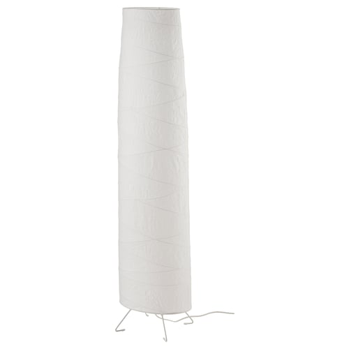 VICKLEBY Lámpara de piso, blanco/hecho a mano, 136 cm