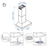 VINSTGIVANDE Extractor de pared, ac inox