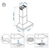 VINSTGIVANDE Extractor de pared, ac inox