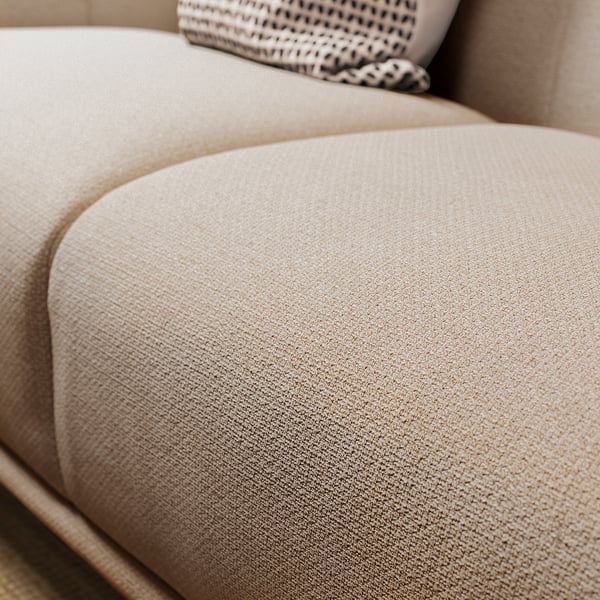 VISKAFORS Sofá con 3 asientos, Lejde beige claro/abedul
