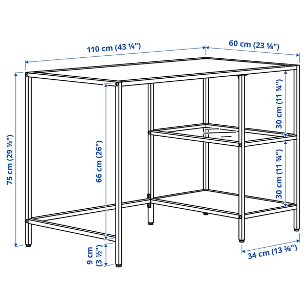VITTSJÖ / ELDBERGET Escritorio y silla, negro-café/gris oscuro negro