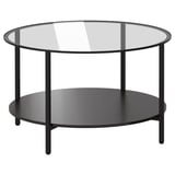 VITTSJÖ Mesa de centro, negro-café/vidrio, 75 cm