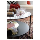 VITTSJÖ Mesa de centro, negro-café/vidrio, 75 cm