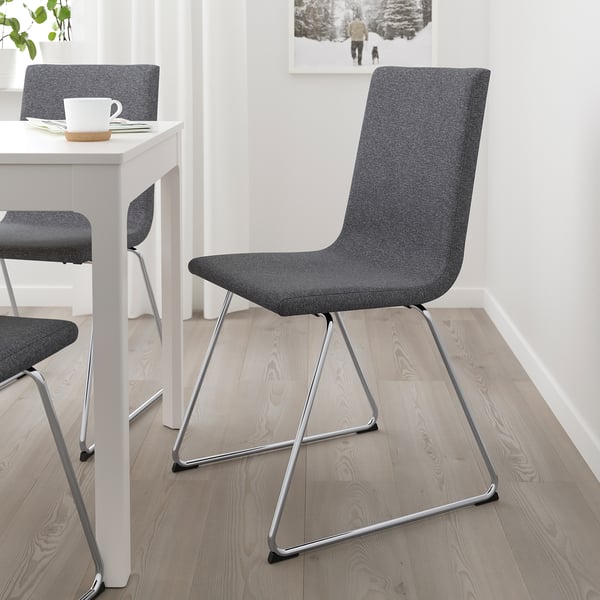 VOLFGANG Silla, cromado/Gunnared gris intermedio - IKEA