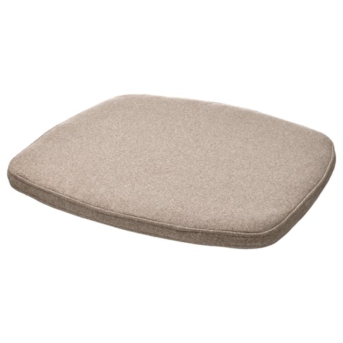 Beige ecopelliccia rectangle chair cushion.
