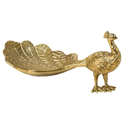 AROMATISK Decoration, peacock/gold-colour, 9 cm