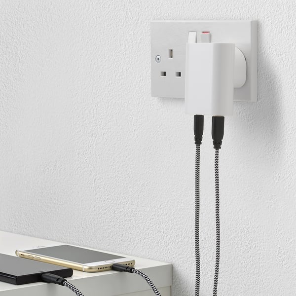 ÅSKSTORM 23W USB charger, white