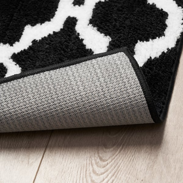 AUNING kitchen mat, black/white, 45x120 cm - IKEA Malaysia