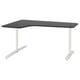 BEKANT Corner desk left, black stained ash veneer/white, 160x110 cm
