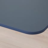 BEKANT Corner desk left, linoleum blue/black, 160x110 cm