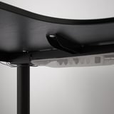 BEKANT Corner desk left sit/stand, black stained ash veneer/black, 160x110 cm