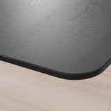 BEKANT Corner desk left sit/stand, black stained ash veneer/white, 160x110 cm