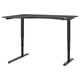 BEKANT Corner desk left sit/stand, linoleum blue/black, 160x110 cm