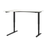 BEKANT Corner desk left sit/stand, white/black, 160x110 cm