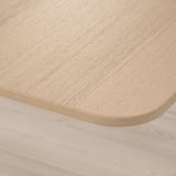 BEKANT Corner desk left sit/stand, white stained oak veneer/white, 160x110 cm