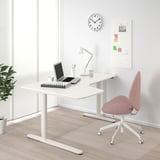 BEKANT Corner desk left sit/stand, white, 160x110 cm