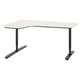 BEKANT Corner desk left, white/black, 160x110 cm