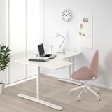 BEKANT Corner desk left, white, 160x110 cm