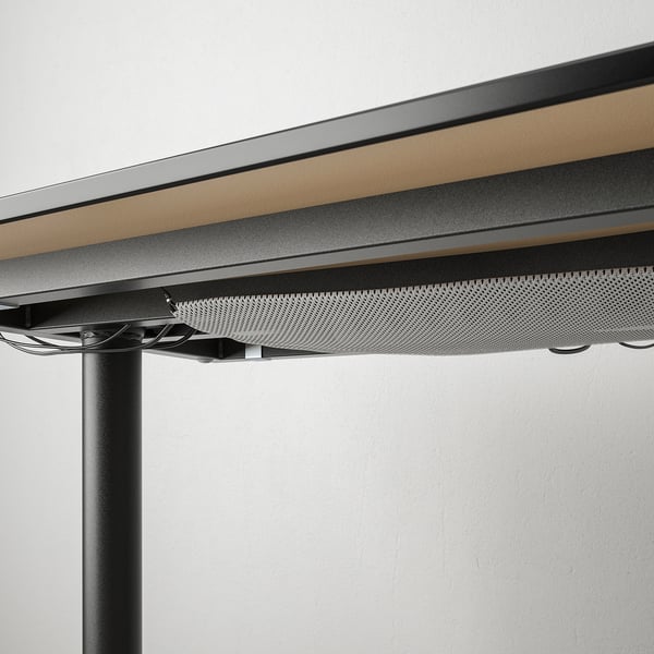 BEKANT Corner desk right, black stained ash veneer/black, 160x110 cm