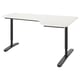 BEKANT Corner desk right, white/black, 160x110 cm
