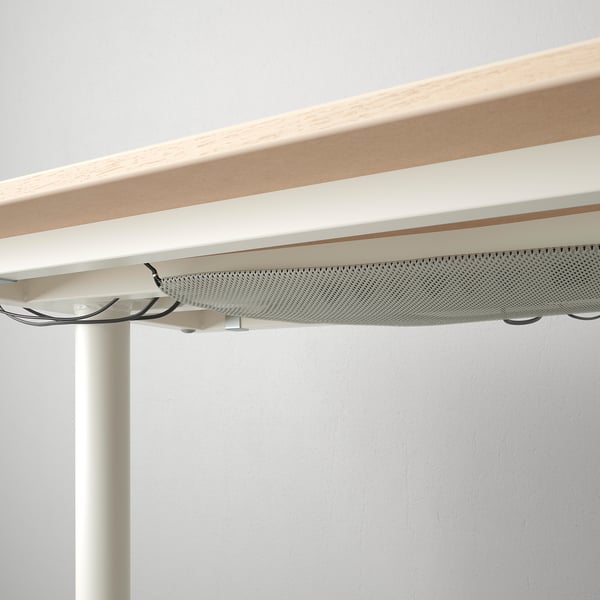 BEKANT Corner desk right, white stained oak veneer/white, 160x110 cm