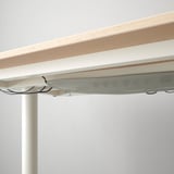 BEKANT Corner desk right, white stained oak veneer/white, 160x110 cm