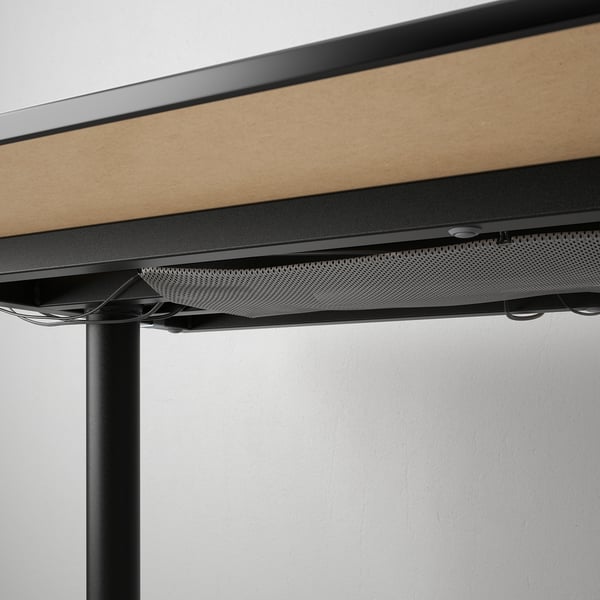 BEKANT Desk, black stained ash veneer/black, 160x80 cm
