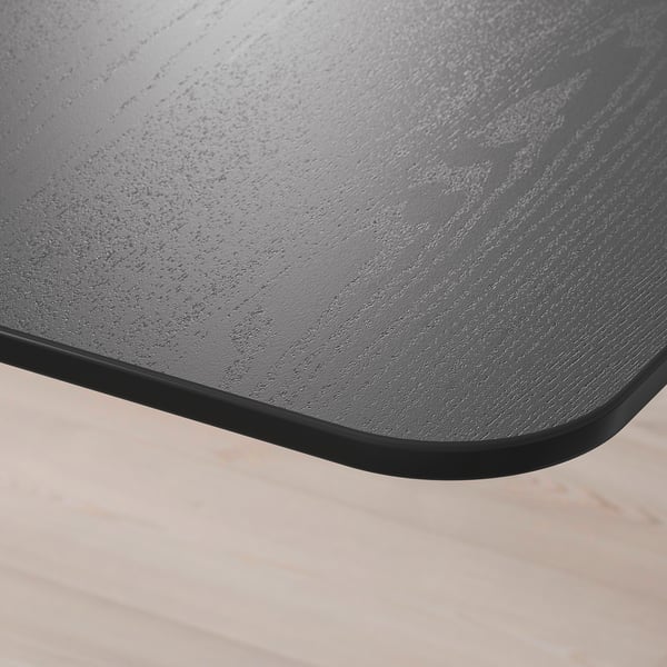 BEKANT Desk, black stained ash veneer/black, 160x80 cm