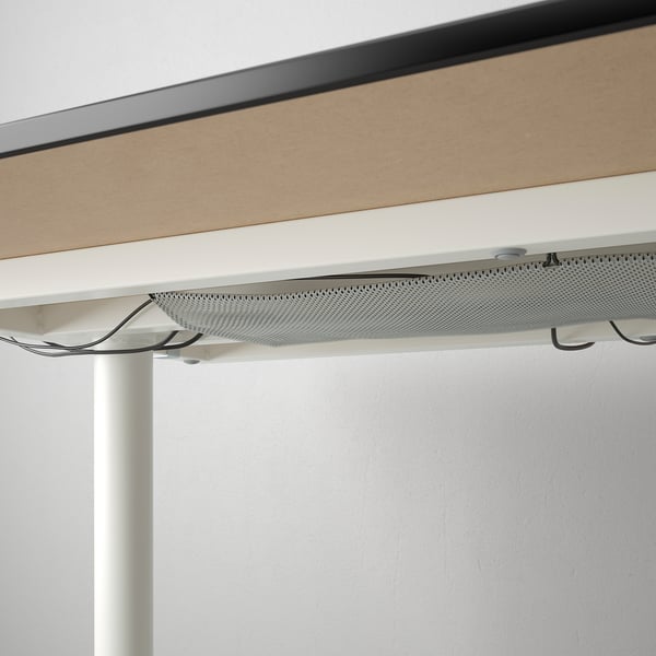 BEKANT Desk, black stained ash veneer/white, 160x80 cm