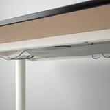 BEKANT Desk, black stained ash veneer/white, 160x80 cm