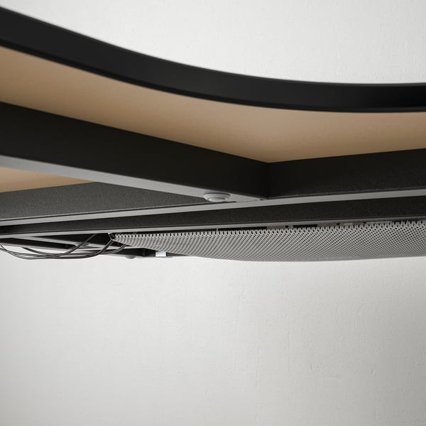 BEKANT Desk combination, black stained ash veneer/black, 320x220 cm