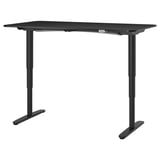 BEKANT Desk sit/stand, black stained ash veneer/black, 160x80 cm