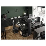 BEKANT Desk sit/stand, black stained ash veneer/black, 160x80 cm