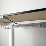 BEKANT Desk sit/stand, black stained ash veneer/white, 160x80 cm