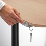 BEKANT Desk sit/stand, white stained oak veneer/black, 160x80 cm