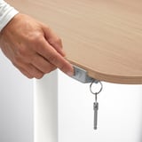 BEKANT Desk sit/stand, white stained oak veneer/white, 160x80 cm