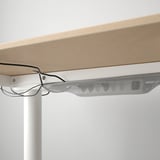 BEKANT Desk sit/stand, white stained oak veneer/white, 160x80 cm