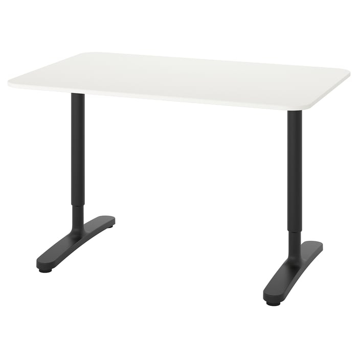 BEKANT desk, white/black, 120x80 cm IKEA Malaysia