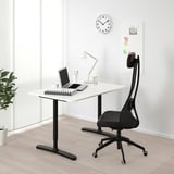 BEKANT Desk, white/black, 120x80 cm