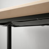 BEKANT Desk, white stained oak veneer/black, 160x80 cm