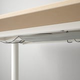 BEKANT Desk, white stained oak veneer/white, 160x80 cm