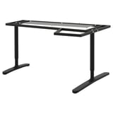 BEKANT Underframe for corner table top, black, 160x110 cm