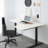 BEKANT Underframe for corner table top, black, 160x110 cm